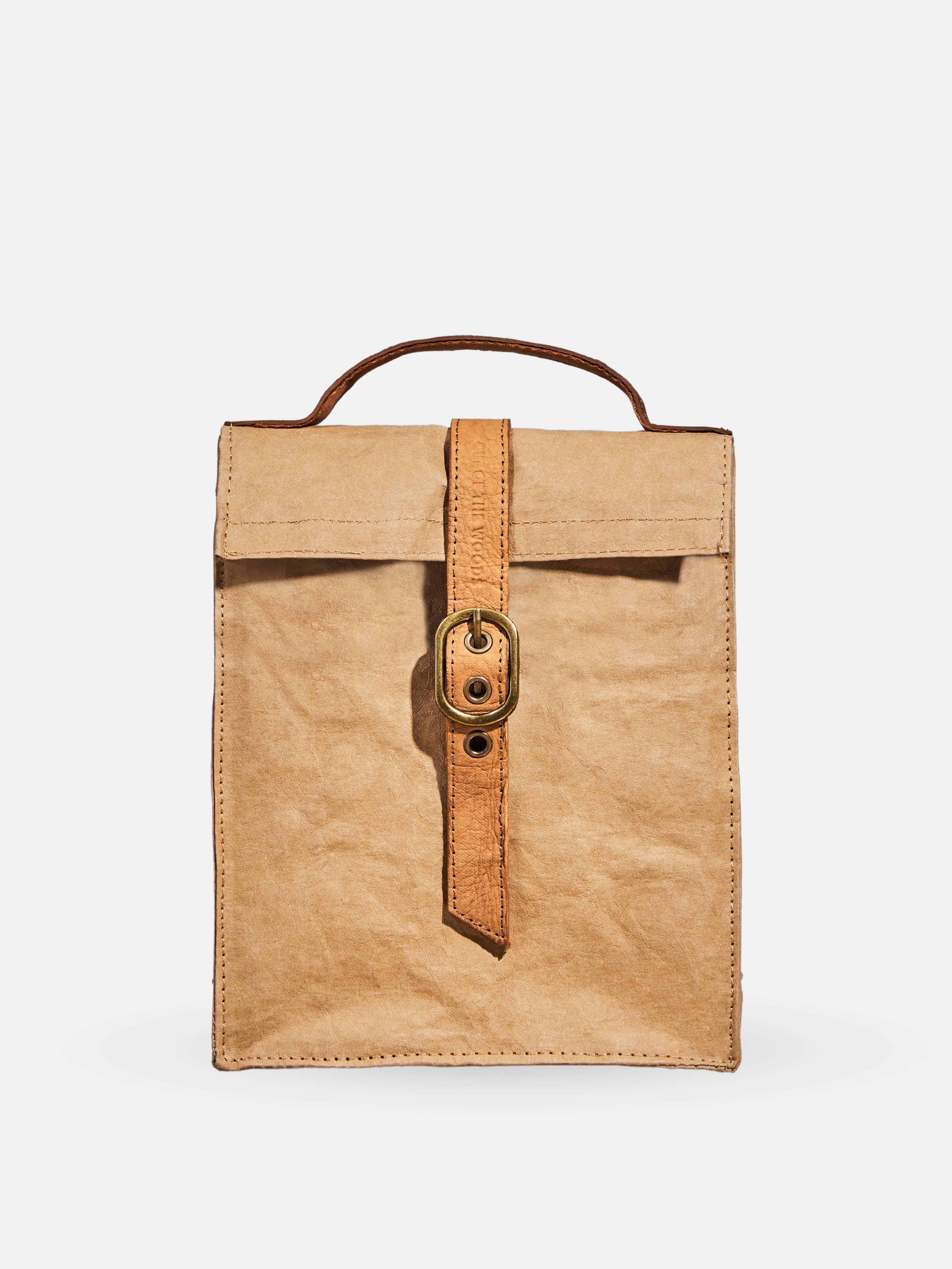 Sahara Paper Bag Lunch Cooler, Washable Vegan Leather Lunch Bag for wholesale on Faire11