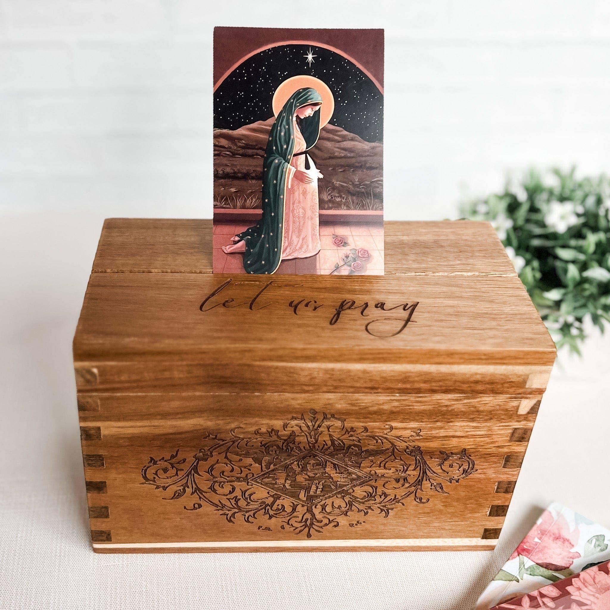 The Little Rose Shop - Wholesale Decorative Box - Wooden Prayer Card Box2