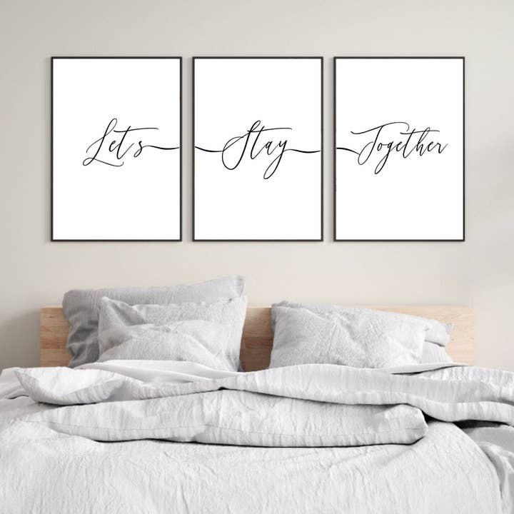 Let's Stay Together Print, ensemble de 3 impressions de chambre à coucher, impressions pour la vente par PRINTD image