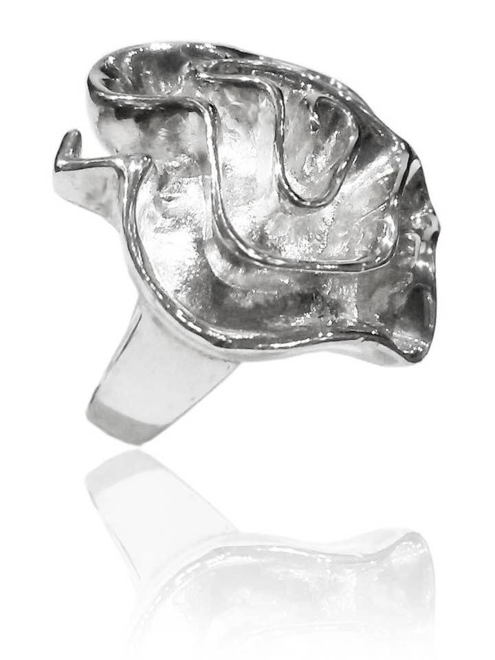 Store Gaudi blomst Cocktail Ring for engroshandel hos Sikara & Co.