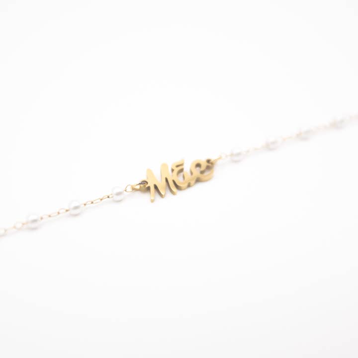 "Mãe" bracelet in stainless steel and beads for wholesale by Casa Sofia