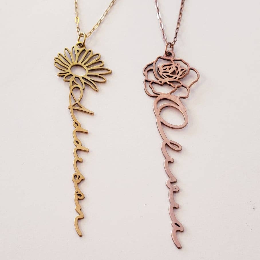 Tres Carmela - Wholesale Pendant/Charm Necklace - Birth Month Flower Name Necklace, Personalized, Custom6