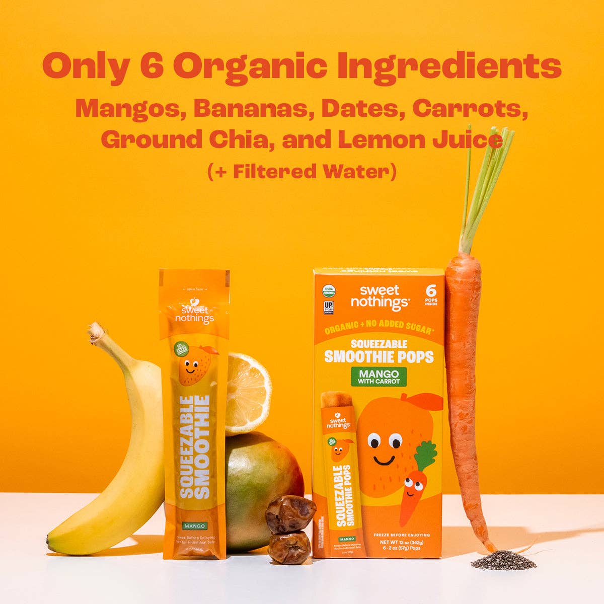 Sweet Nothings - Wholesale Fruit Snacks - Mango Carrot Smoothie Pops – Organic Fruit Popsicle4