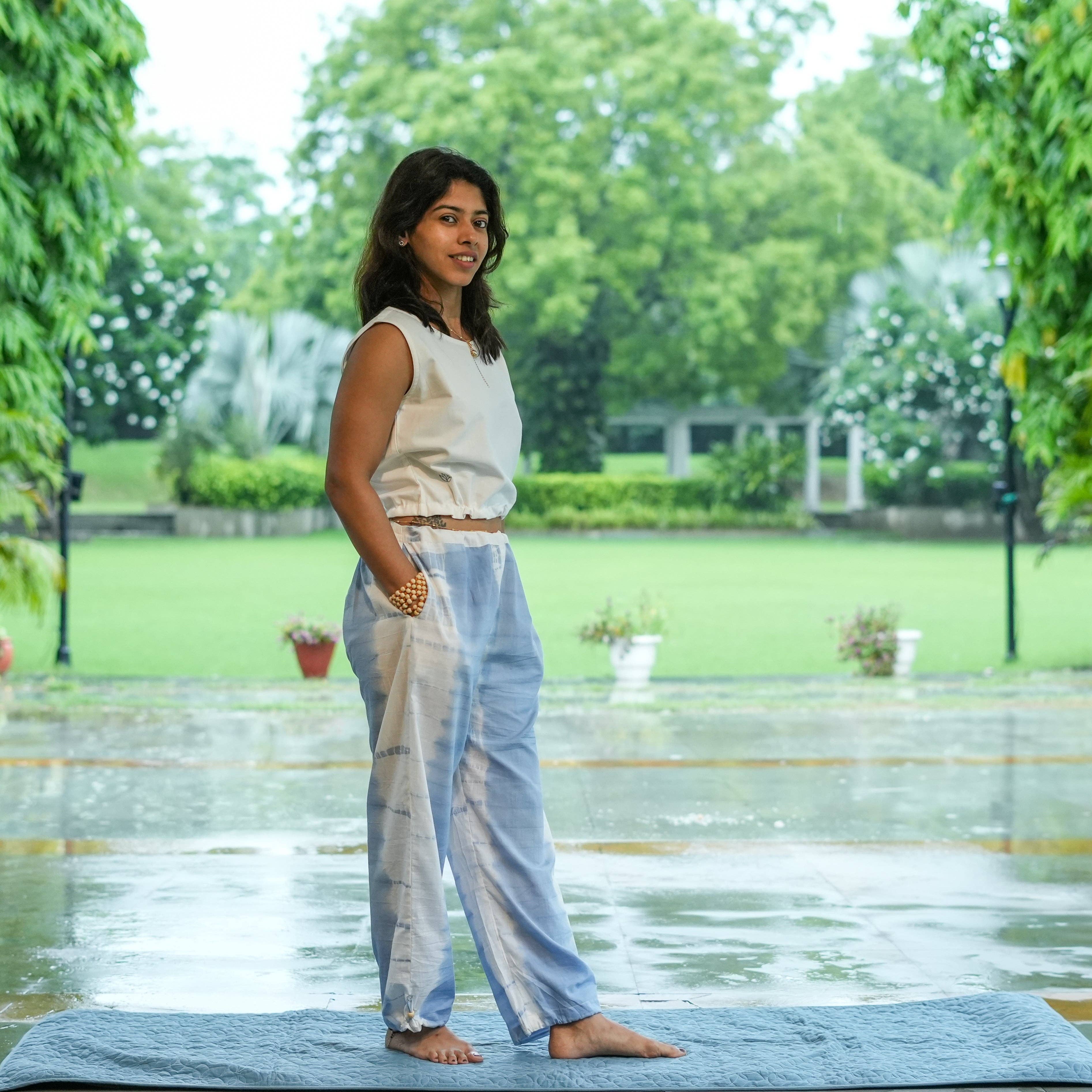 AKISO - Wholesale Pants - Women's - Womens Yoga Pant Tie and Dye Blue Ananda10