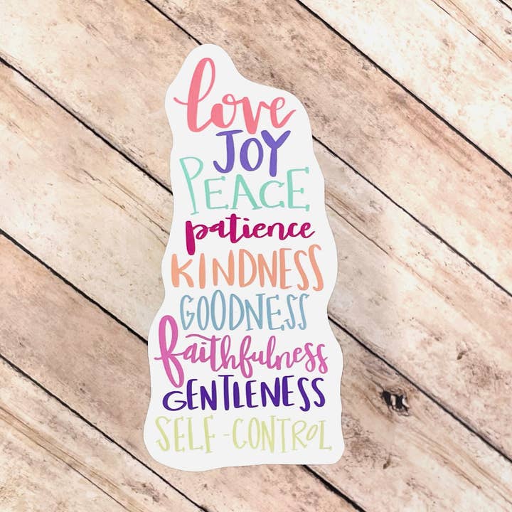 Fruit Of The Spirit, Vattentät Handbokstäver med Bibelklistermärke för wholesale av Living Vertical Shop