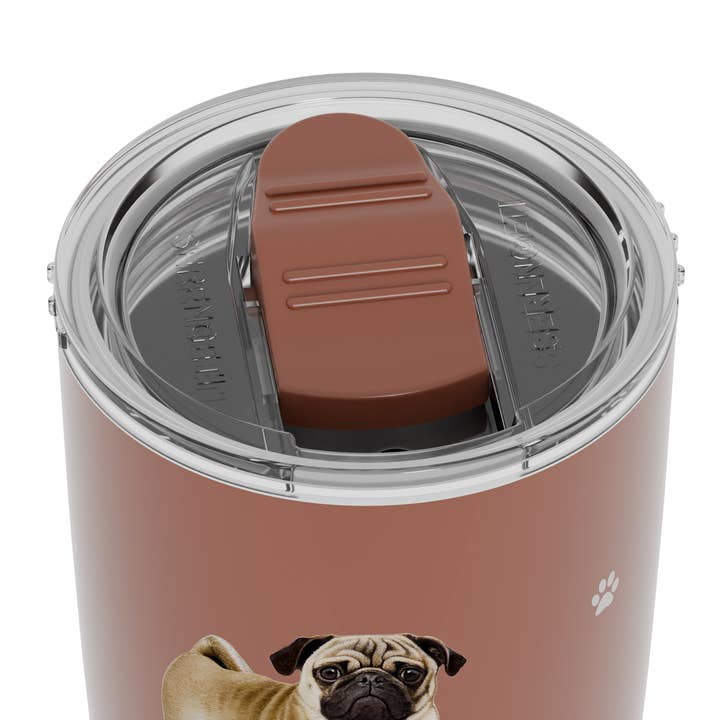 E&S Pets – wholesale Insulated mug/tumbler – 3D Printed - Pug Tumbler, Leak-Proof, Durable - 20 Oz