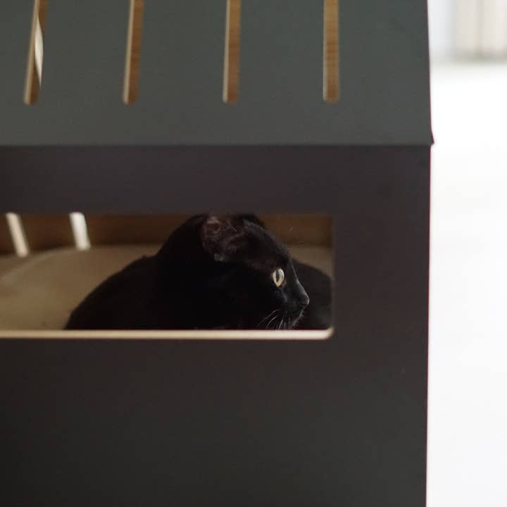 STUDIO ANIMAUX – cama - Gato e cão por atacado – Casa do gato | madeira | preto | 75 x 50 x 53 cm12