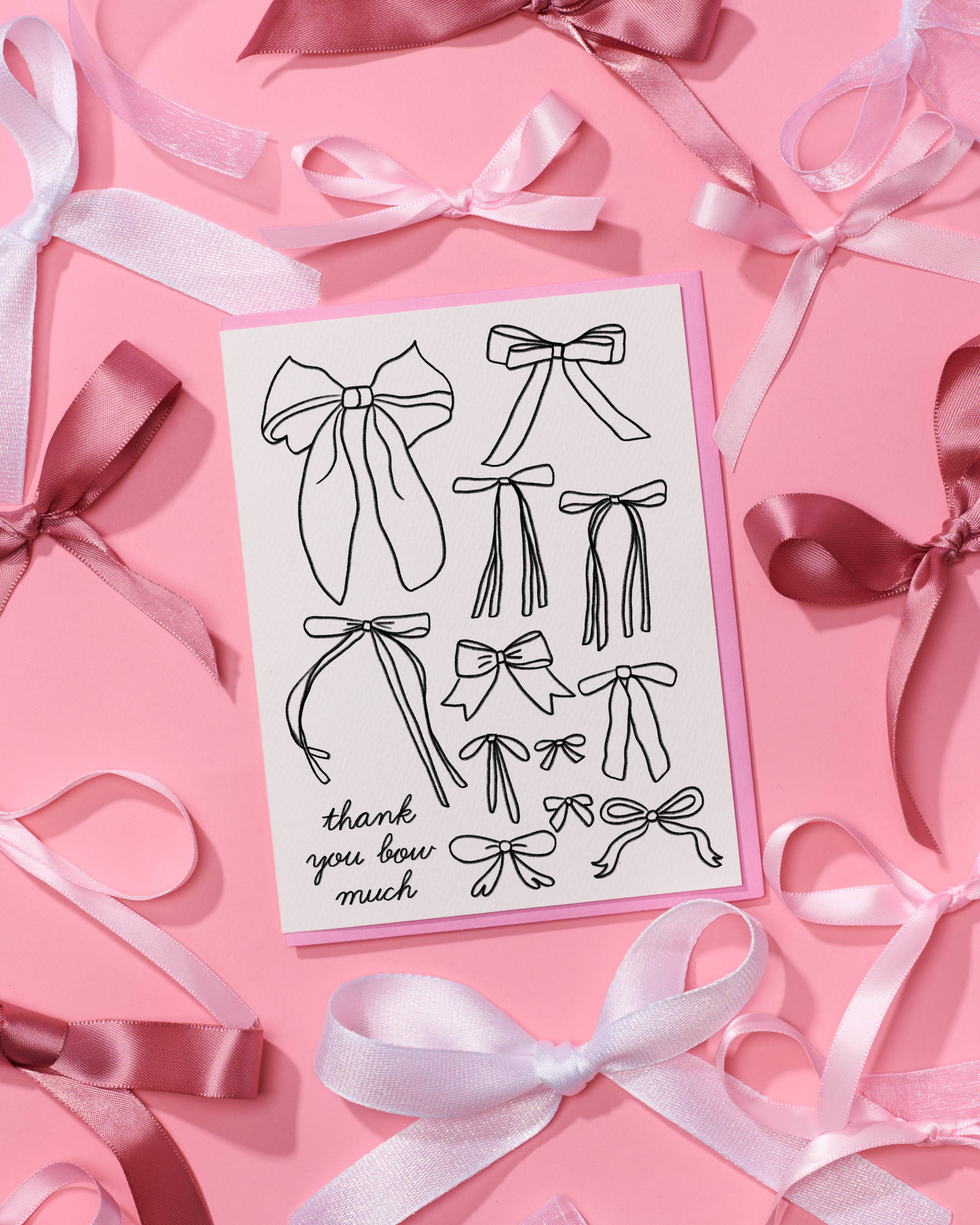 And Here We Are - Wholesale Thank You Card - Bow Girly Thank You Card - Coquette - Stocking stuffer, Holiday, Gift Guide1