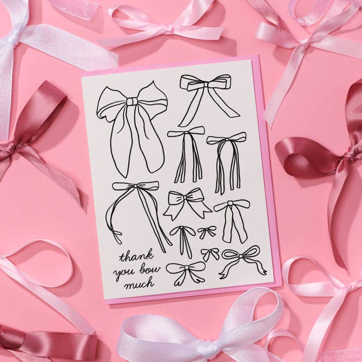 And Here We Are - Wholesale Thank You Card - Bow Girly Thank You Card - Coquette - Stocking stuffer, Holiday, Gift Guide1
