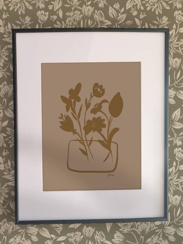 Deep Neutral Floral Study | Giclee Art Print for wholesale by Beki Marquardt