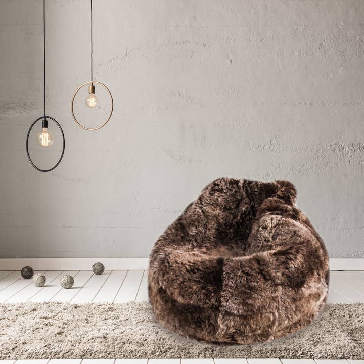 Icelandic Shorn Chestnut Brown Sheepskin Beanbag Chair - Large for wholesale by Wildash London