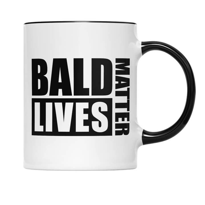 "Bald Lives Matter" Humorous Coffee Mug | Funny Gift for Men for wholesale by SmartyPants