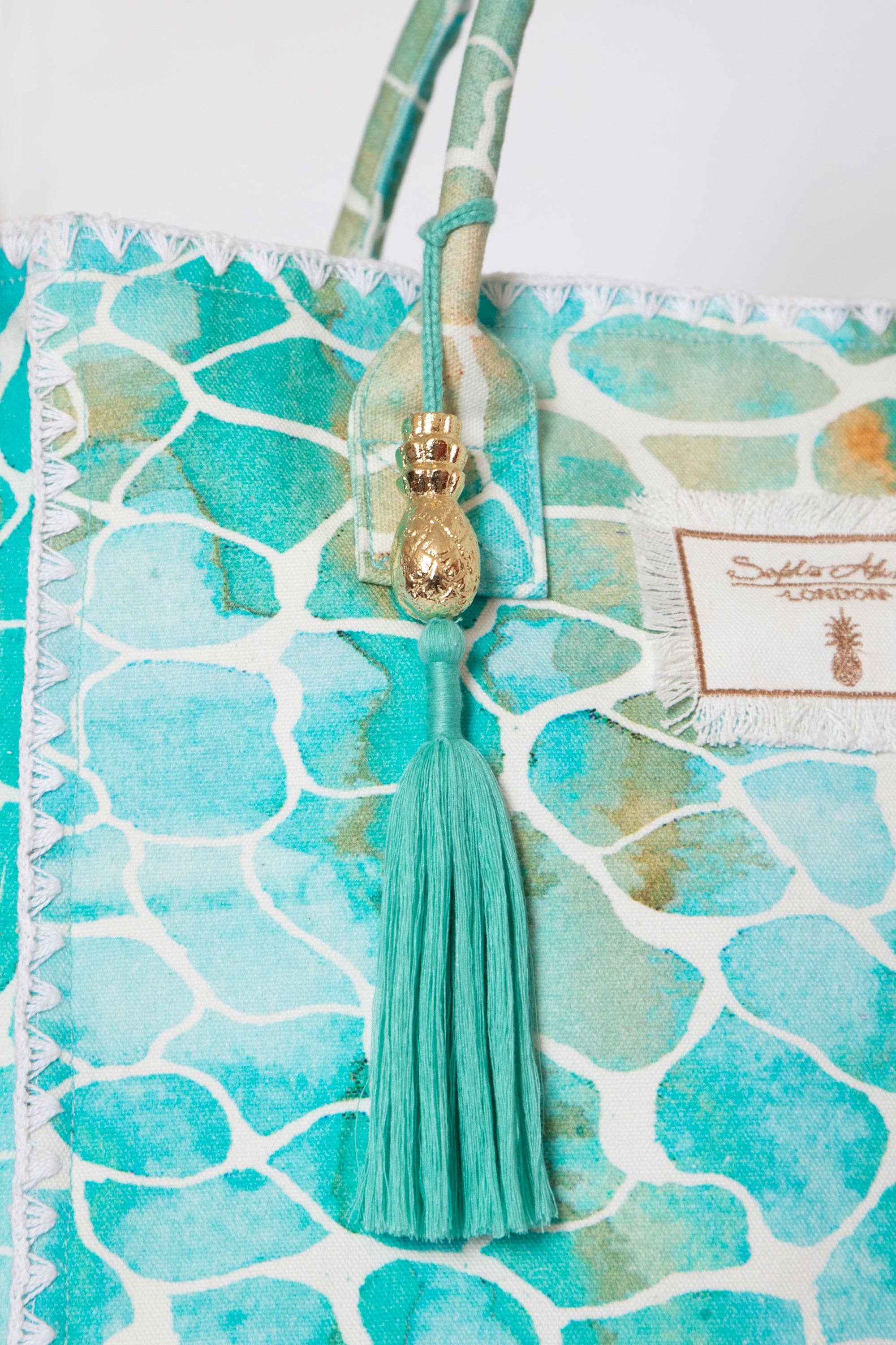 Sophia Alexia - Wholesale Beach Bag - AQUA PEBBLES BARBADOS BEACH BAG3