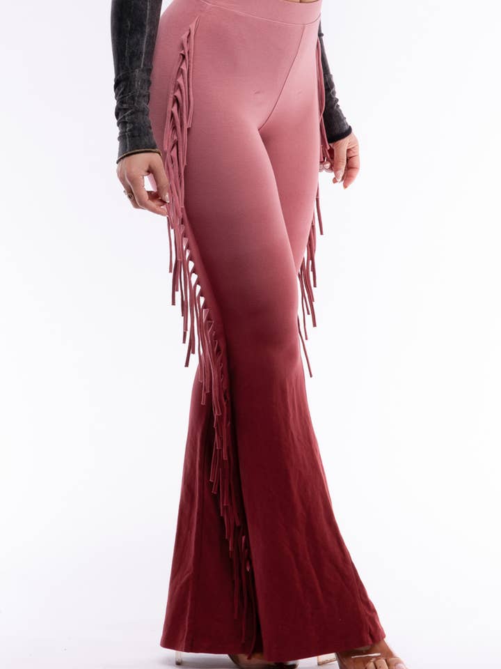 Calças largas com franjas para lavagem por imersão por atacado de K Too