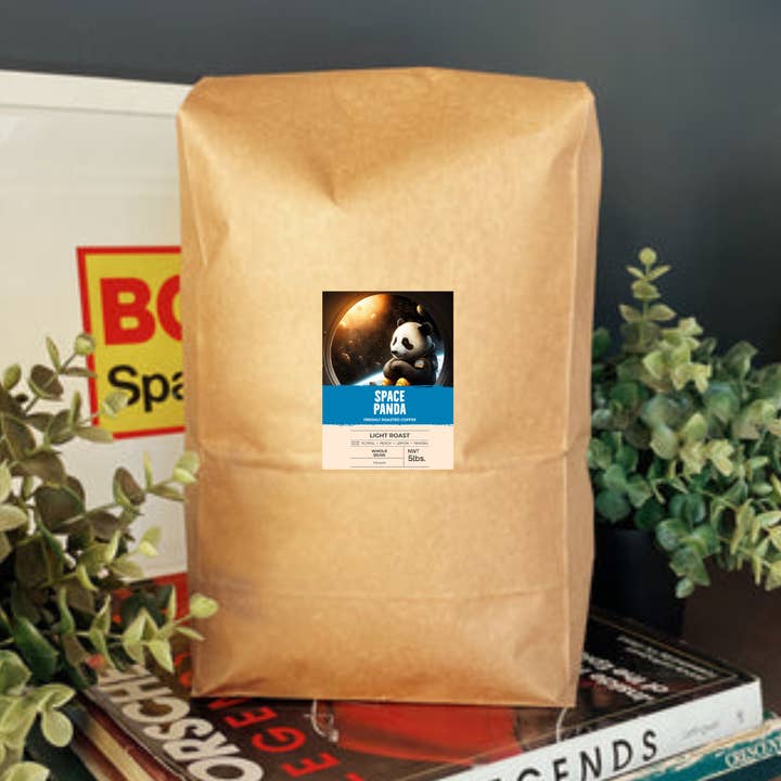 Space Panda Light Roast Whole Bean Coffee 5lbs (80oz) Bulk for wholesale by 3Legged Coffee Brewery