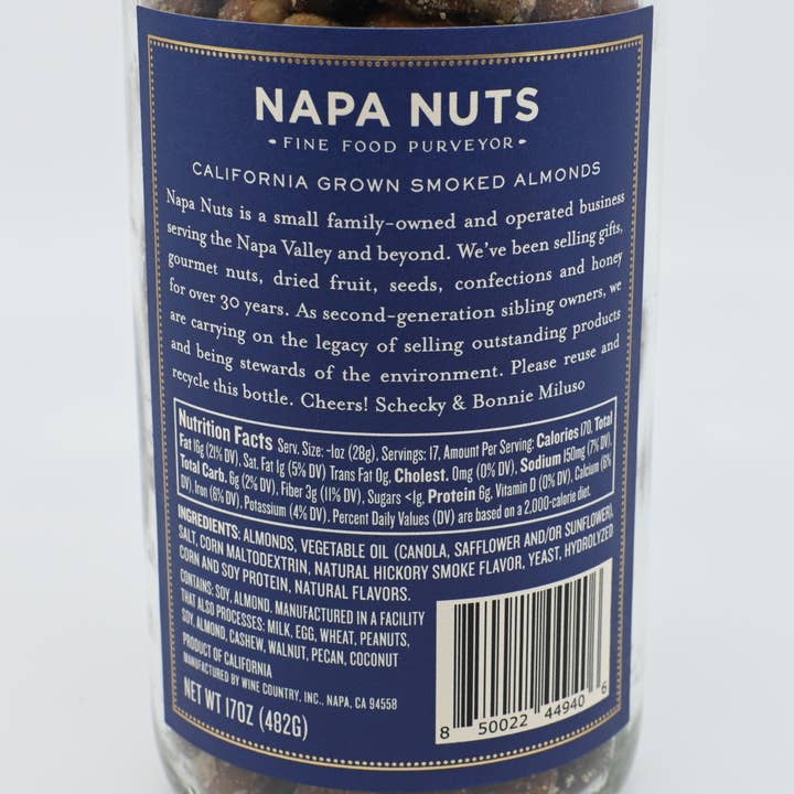 Napa Nuts - Wholesale Nuts - Luxe Wine Bottle - Smoked Almonds1