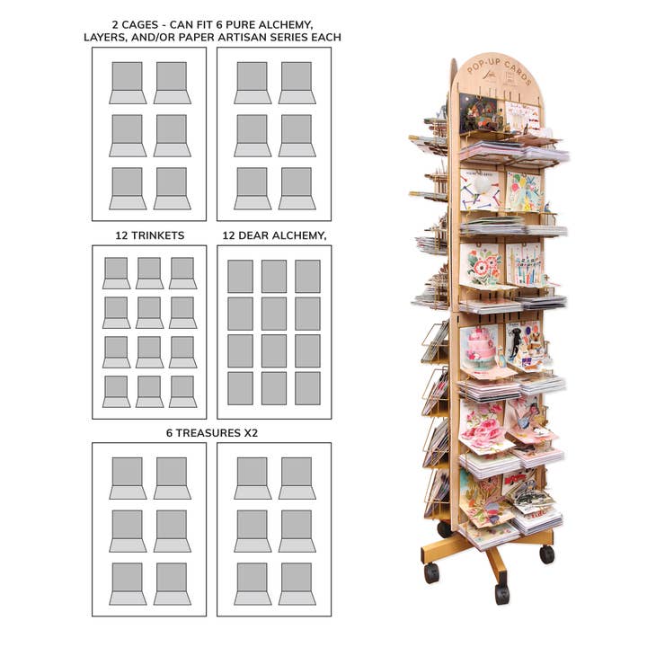 3-Sided Wooden & Brass Spinner - Pop-up Mixed Assortment 4 for wholesale by Up With Paper