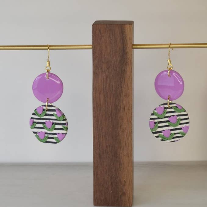 Black and White Striped Purple Tulips for wholesale by Creative Chaos Company