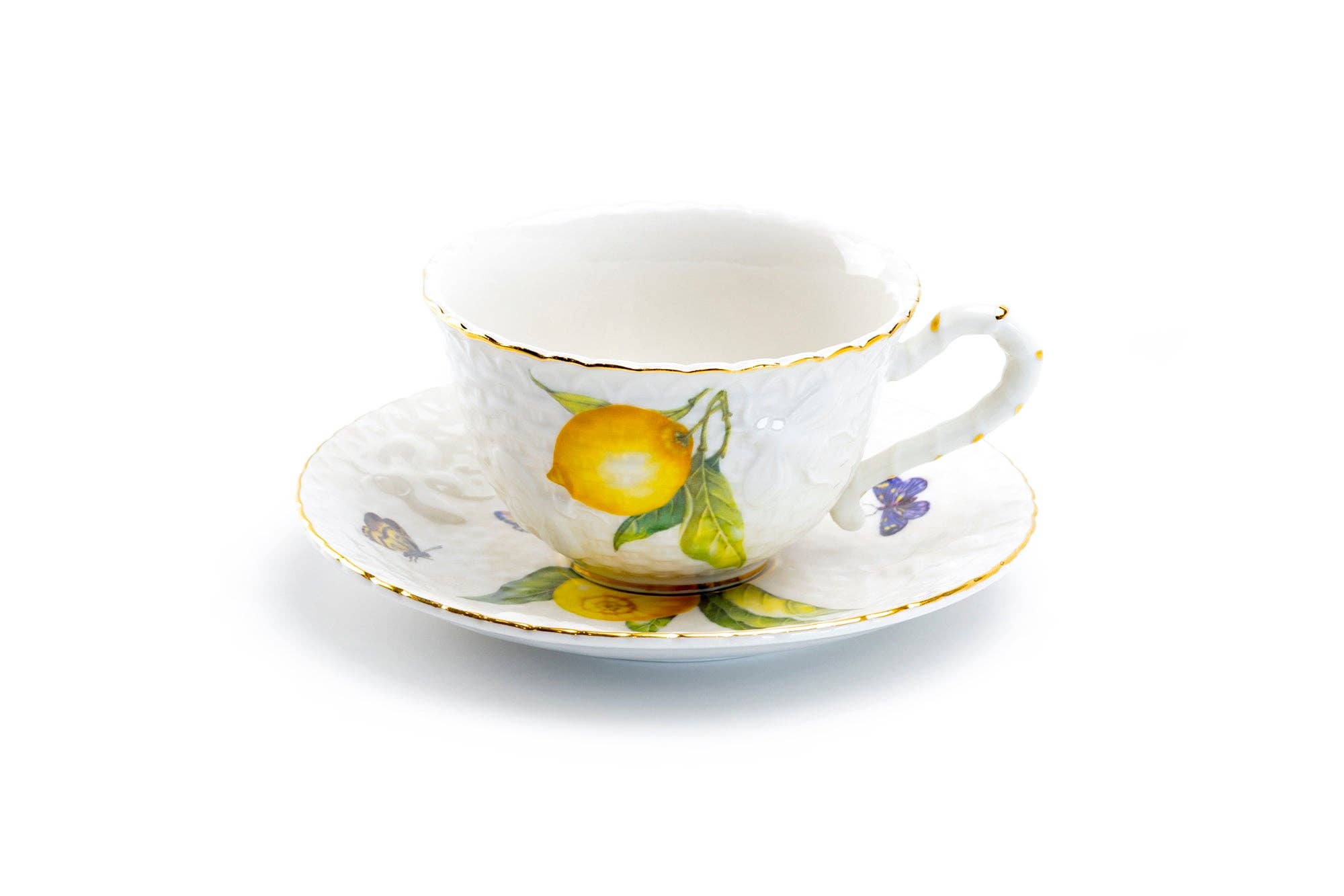 Grace Teaware - Wholesale Coffee/Tea Cup - 7oz Lemon Bee Fine Porcelain Cup and Saucer1