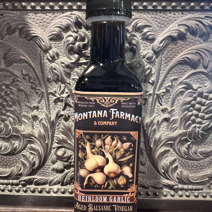 Montana Farmacy - Venta al por mayor Vinagre - Vinagre balsámico oscuro Heirloom Garlic, espeso para todo el cuerpo, 100 ml