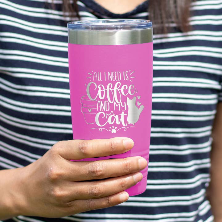 Kat Tumbler - Katteelsker Tumbler - Sjove for engroshandel hos Northern Country Girl Designs, LLC
