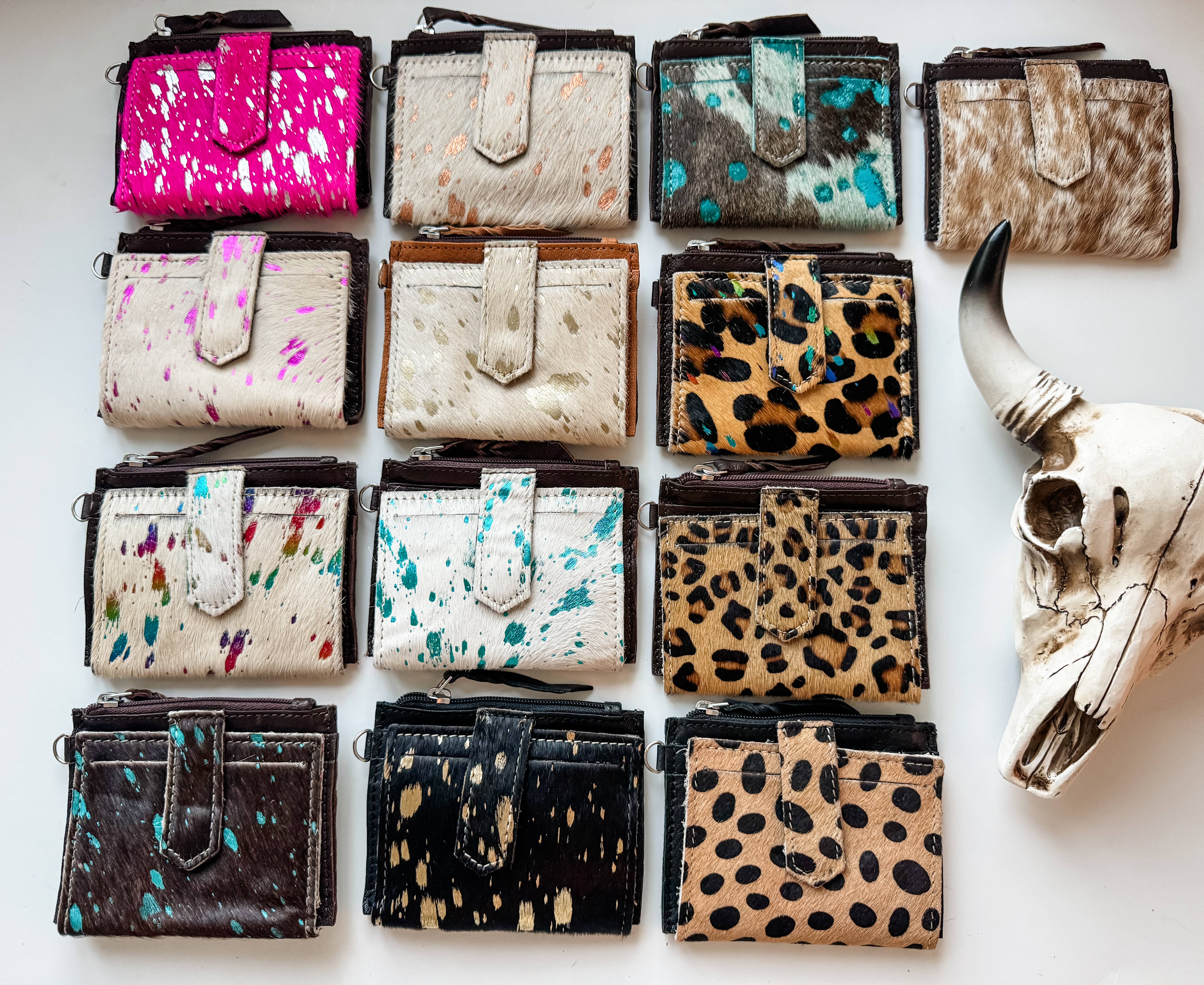 Boho Ranch Shop - Wholesale Wristlet - Dakota Wristlet Wallet - Western Cowhide Leather Credit Card7