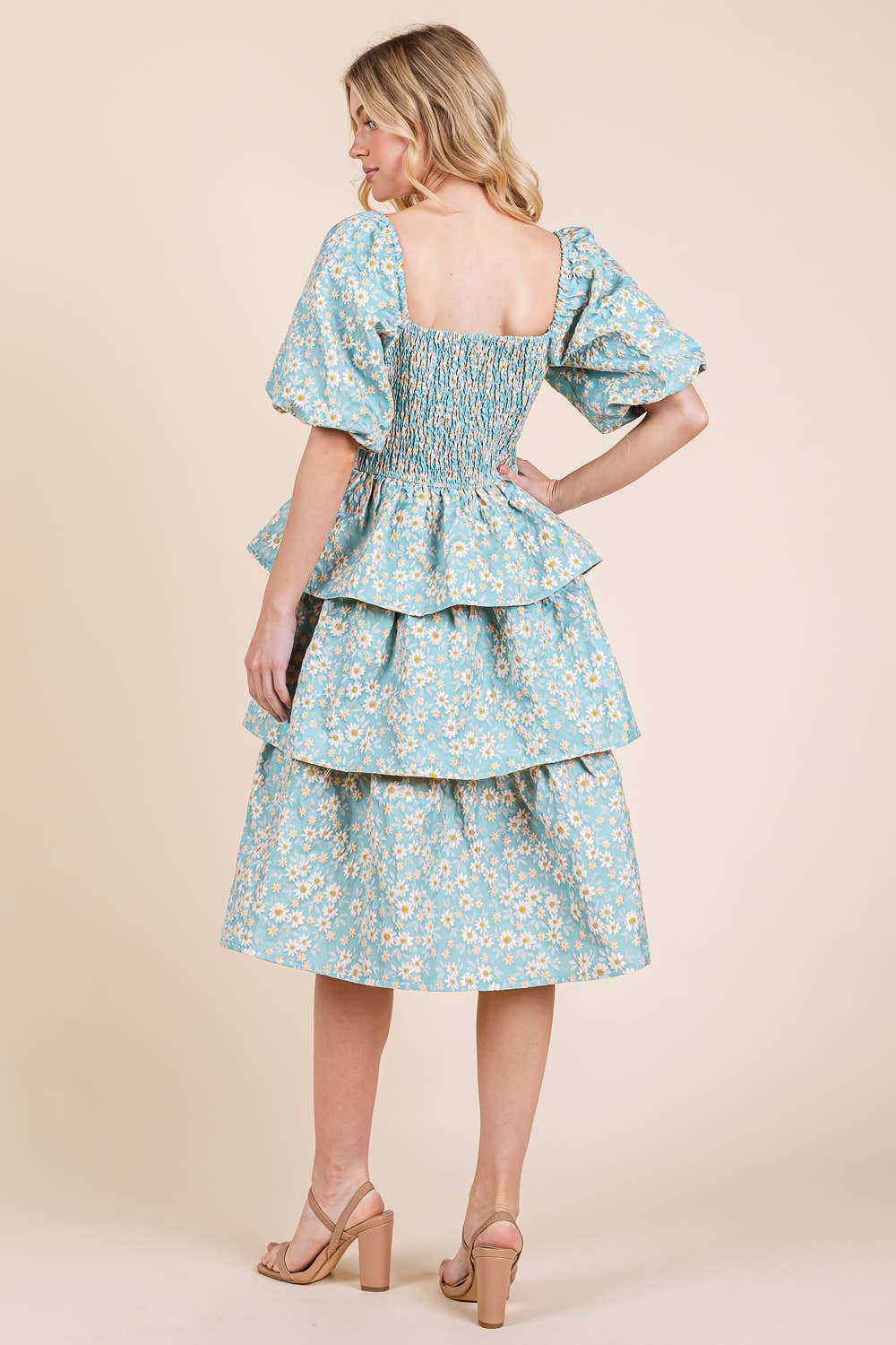 GeeGee x Lovelo - Wholesale Jurk - Dames - Floral Jacquard Gelaagde Midi Jurk, MD5154810