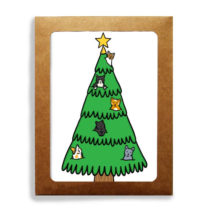 Merry Cat-mas Stationery Set for wholesale by Found Paper LLC