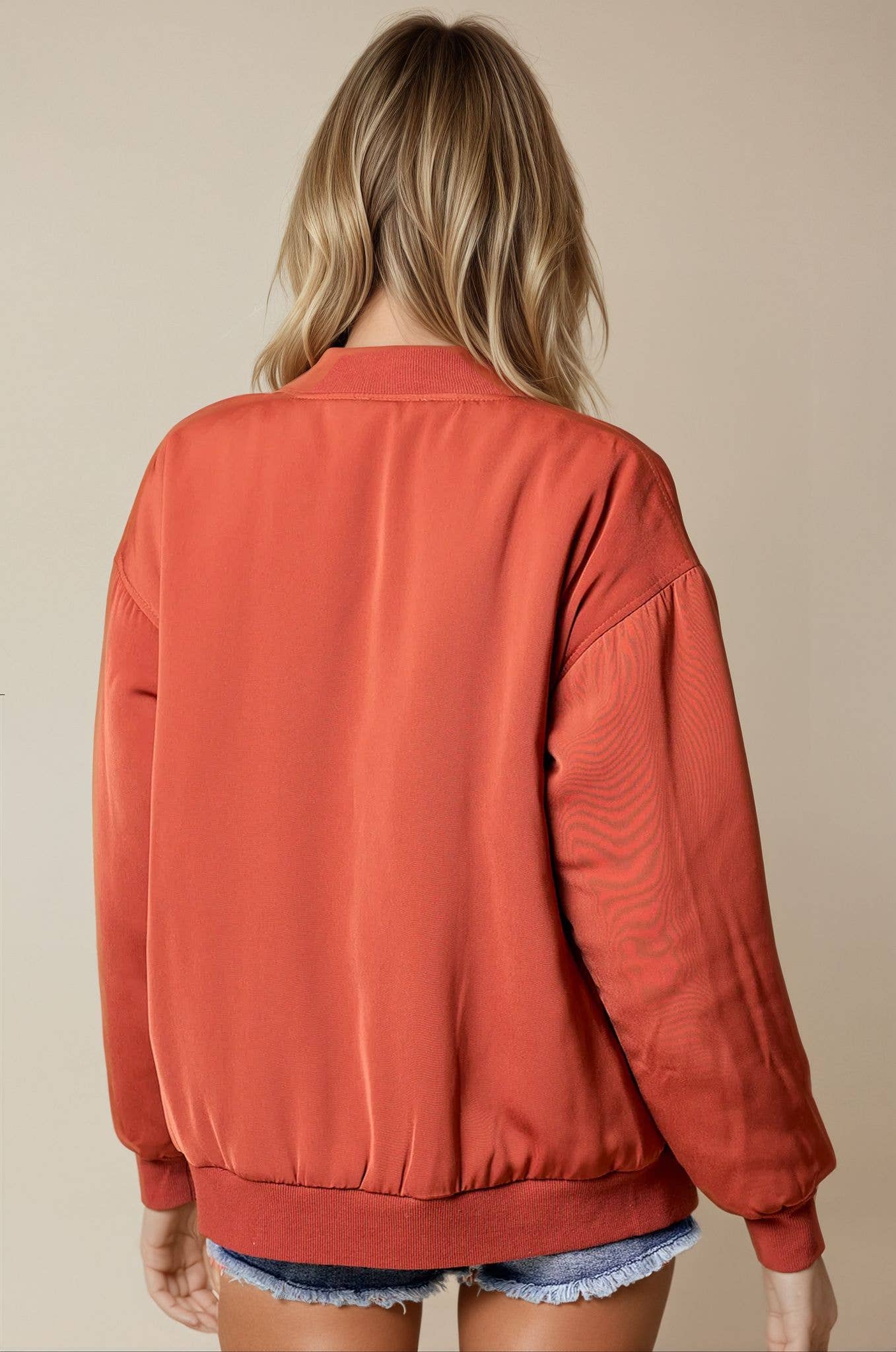 Doe and Rae - Wholesale Bomber Jacket - Women's - Drop Shoulder Bomber Jacket - 10260J-110