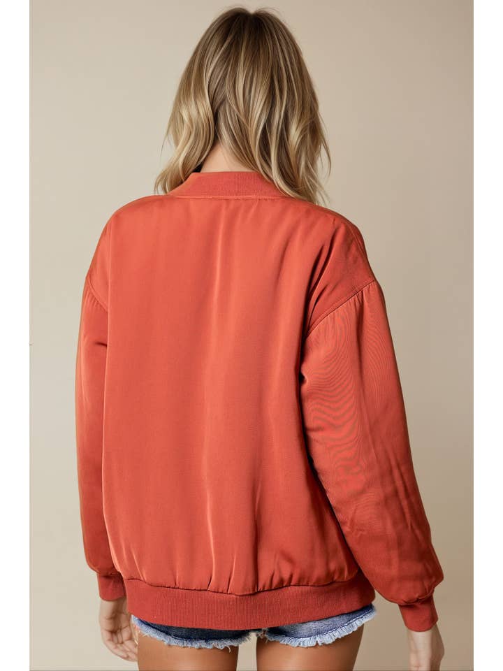 Doe and Rae - Wholesale Bomber Jacket - Women's - Drop Shoulder Bomber Jacket - 10260J-110