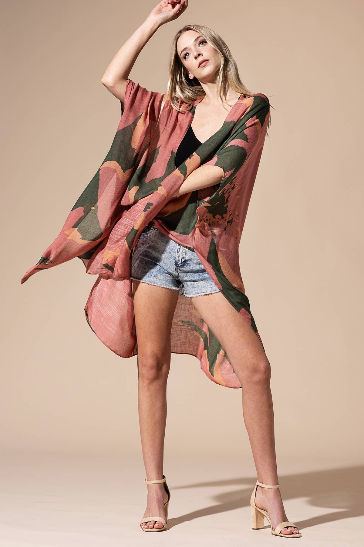 Urbanista - Vente Kimono – femme - Kimono long à imprimé floral ample17