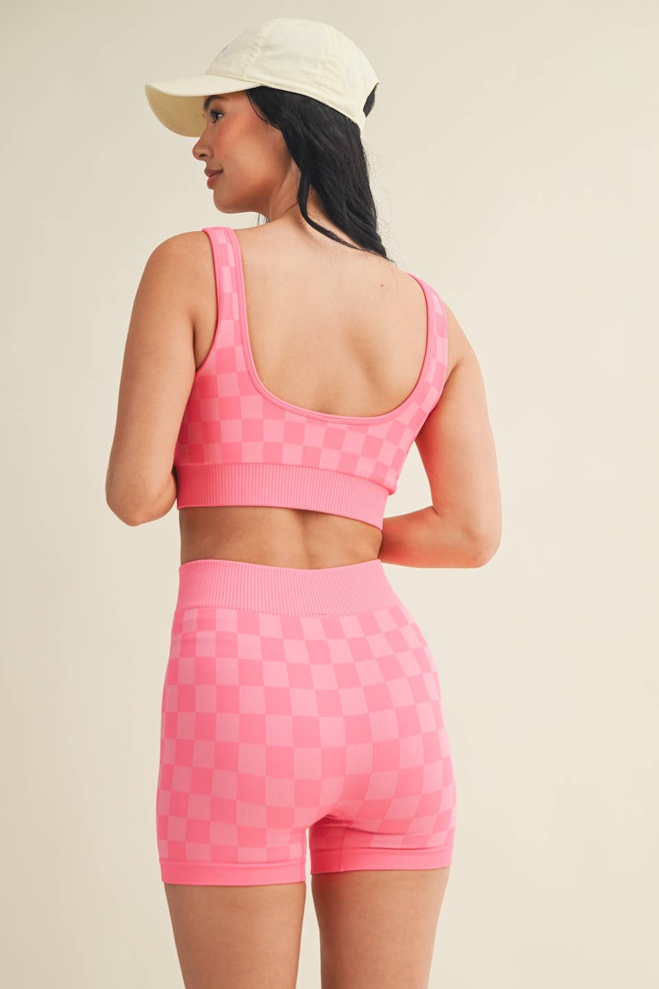 KIMBERLY C - Wholesale Activewear Set - Women's - Checkmate Cropped Two Piece Set50
