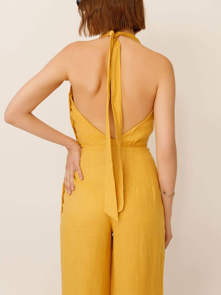 WUESTE - Wholesale Jumpsuit - Women's - Keoni Deep V Linen Jumpsuit6