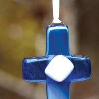 The Grandparent Gift Co. Inc. - Wholesale Ornament - Godfather Gift USA Handmade Glass Cross 4400