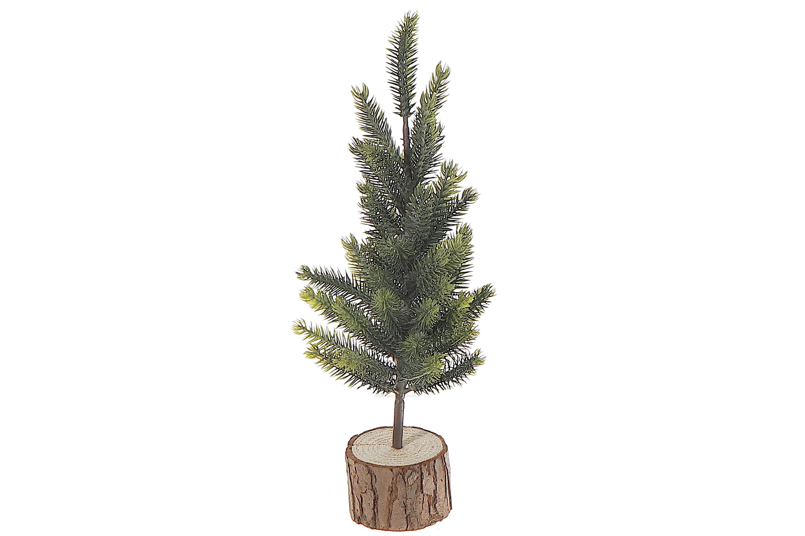 IH Casa Decor - Wholesale Christmas Decoration - PINE TREE WITH WOODEN LOG BASE (12")0