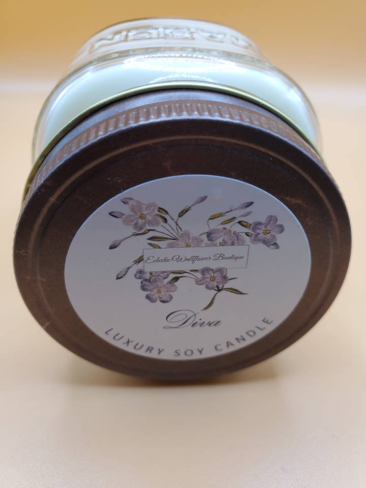 Diva scent candle for wholesale by Eclectic Wallflower Boutique