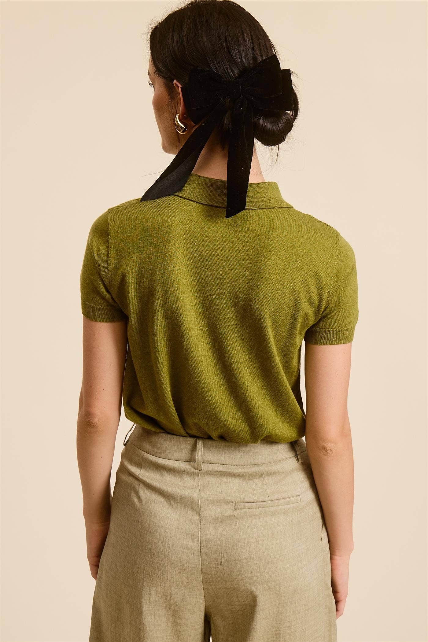 Mimosa - Wholesale Knit Top - Women's - Buttoned Collar Short Sleeve Knit Polo Top6