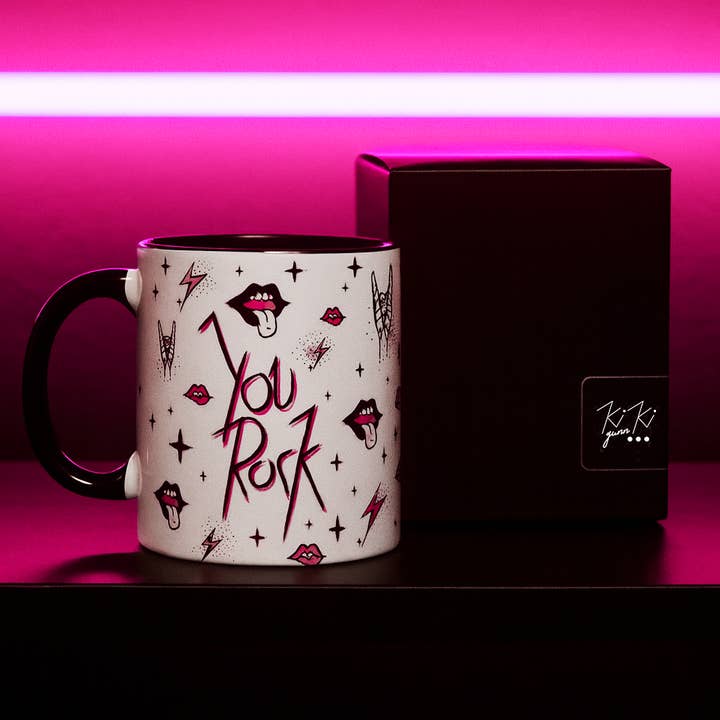 De "You Rock Ceramic" Mok: Rock-'n-roll, Motivatie Mok voor wholesale door Kiki Gunn