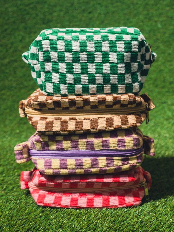 'On The Run' Checkered Pouch for wholesale by Bougie