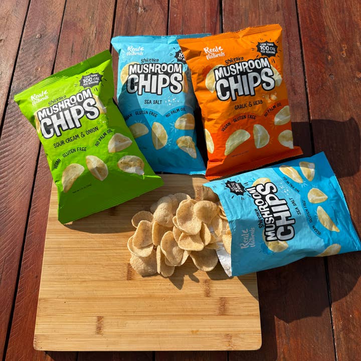 The Coconut Kitchen - Vendita all'ingrosso Patatine - Real Naturals Funghroom Chips con panna acida e cipolla 32g1