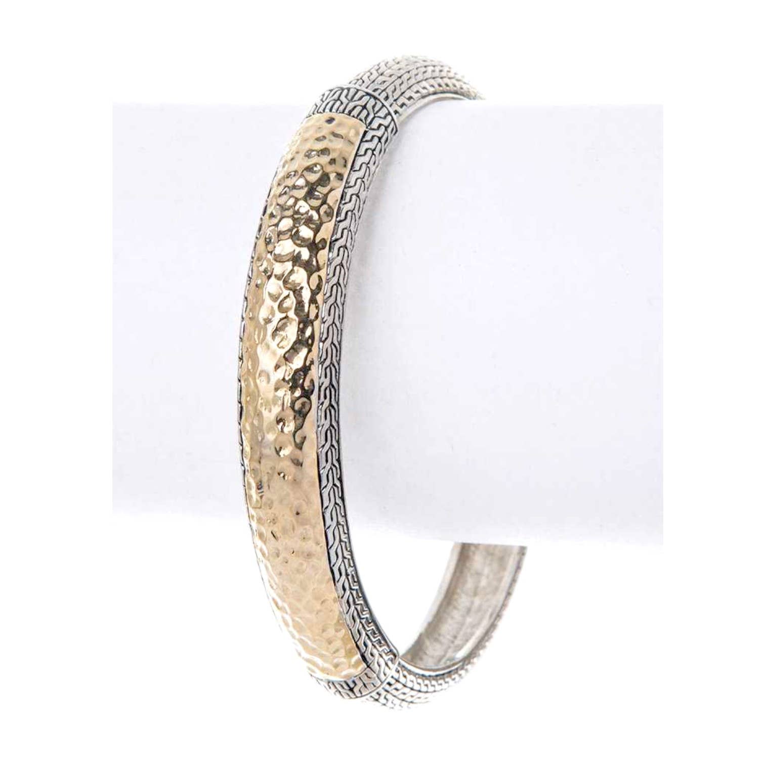 2 Tone Textured Design Bangle for wholesale on Faire0