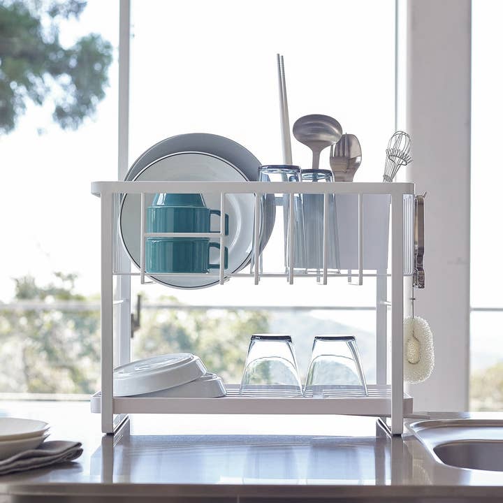 Yamazaki Home - Wholesale Dish Drying Mat/Rack - Tower Two-Tier Dish Rack - Steel1