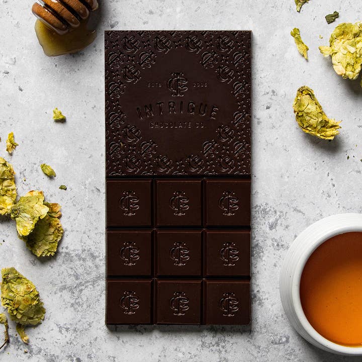 Intrigue Chocolate Co. - Wholesale Chocolate Bar - Hops, Clover Honey Bar2