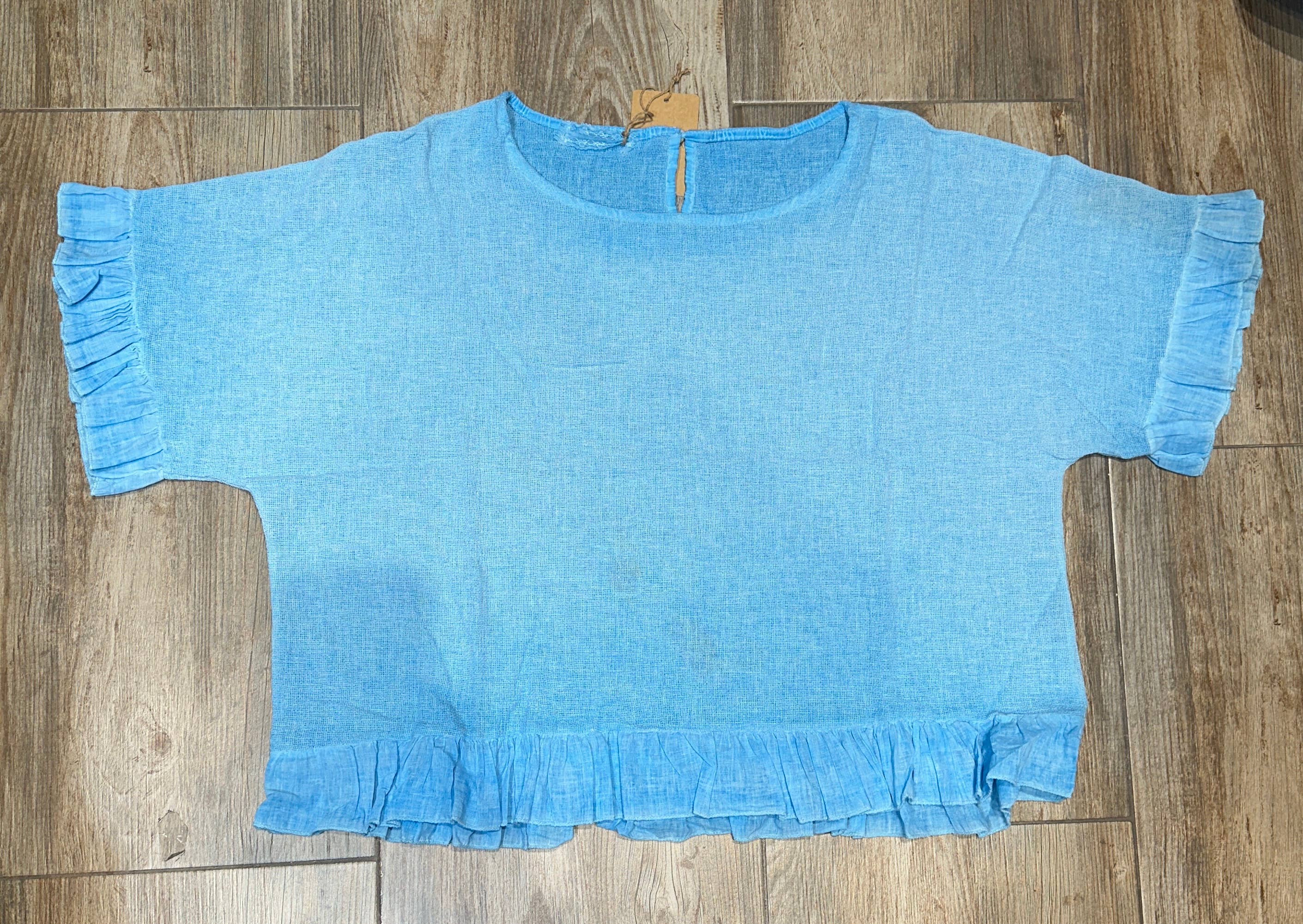 LÉA & LUC - Wholesale Blouse - Women's - Plain blouse in 50% Linen and 50% Cotton REF. 874726