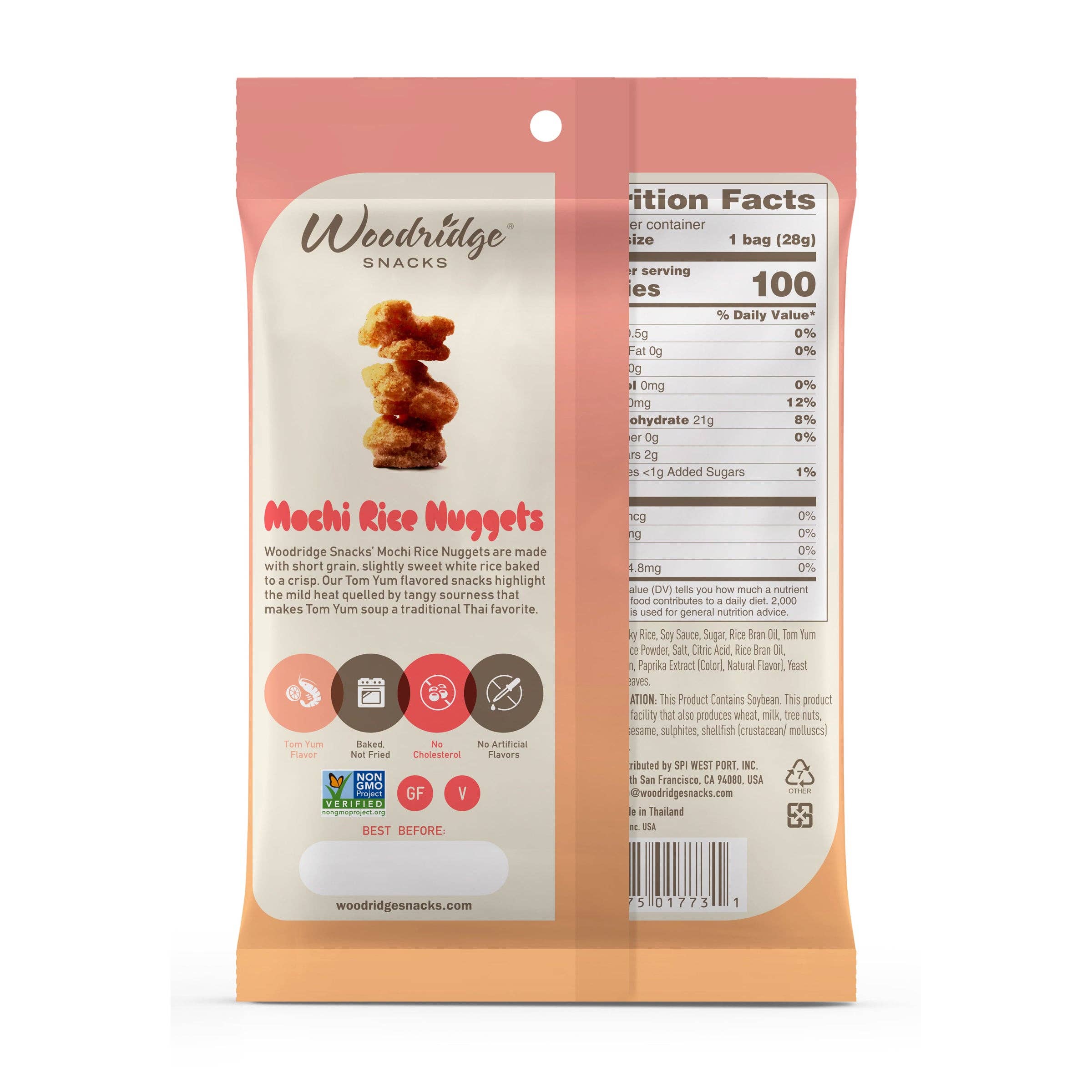 SPI West Port Inc. - Wholesale Puffed Rice Treat - Mochi Rice Nuggets - Tom Yum (Single Serve Bags)3