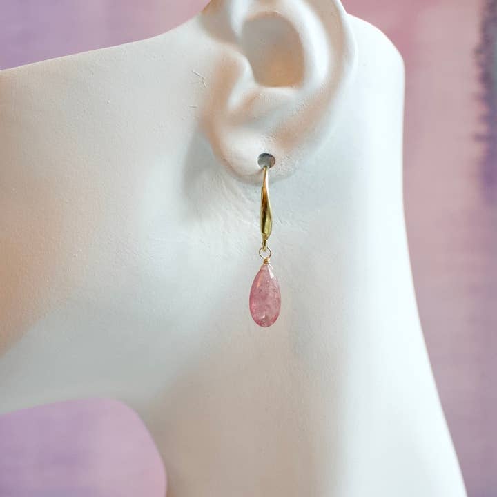 a.v. max - Wholesale Dangle Earrings - Kyanite Princess Teardrop Earring|Blue|Aqua|Green|Pink