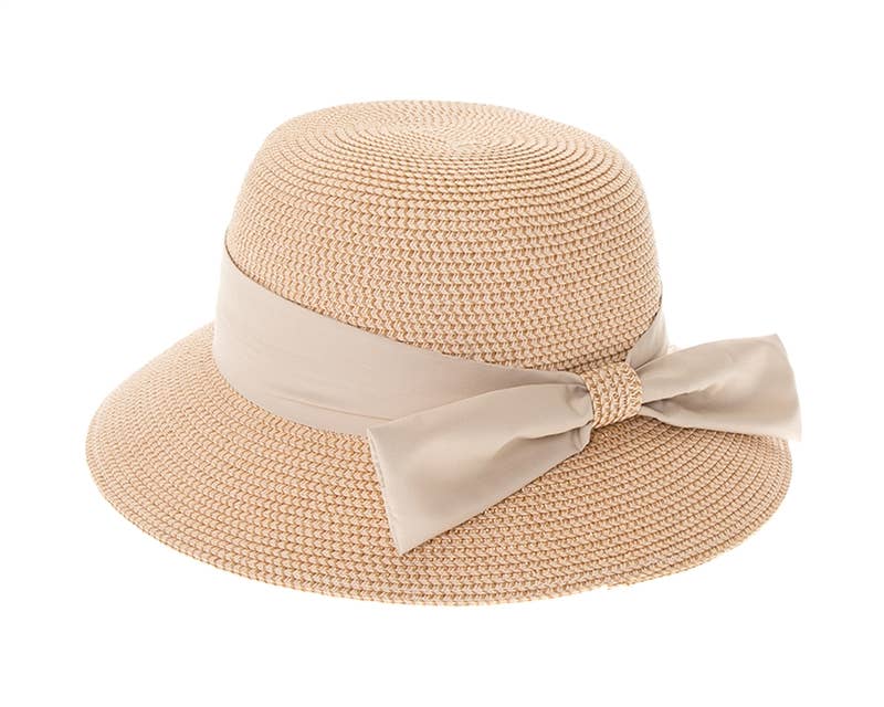 DNMC - Wholesale Bucket Hat - Women's - Heather Straw Bucket Hat W/ Sash - Women's UPF 50+ Sun Hat4