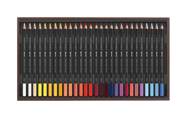 Caran d'Ache - Vente Crayons de couleur - Boîte en bois de 76 crayons de couleur Aquarelle2