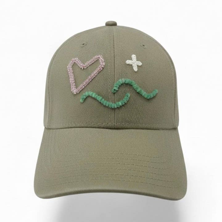 The Energy Project - Love & Light Hat - Olive - Hand-Beaded, Natural Crystals for wholesale by C. GRASSI