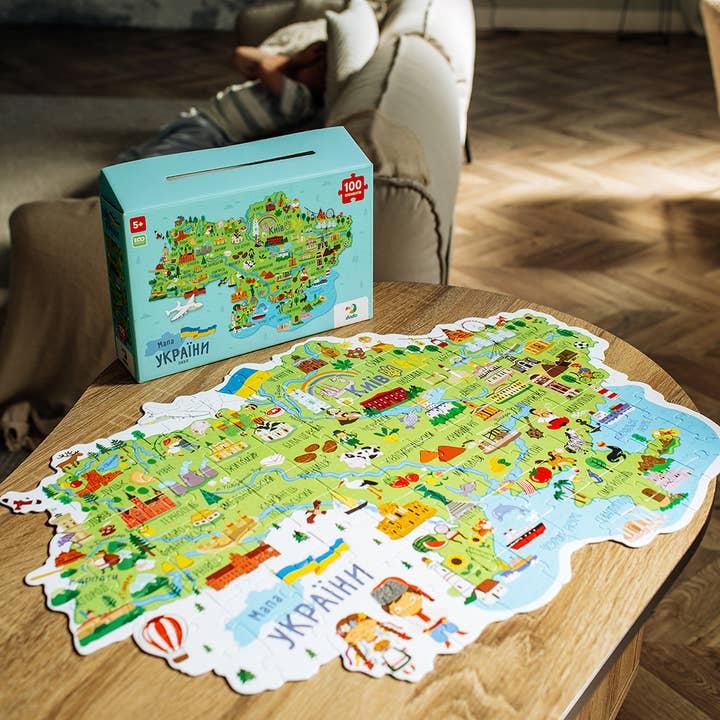 DoDo Brand - Venta al por mayor Puzle - Niños - Rompecabezas clásico de cartón con mapa de Ucrania, 100 unidades 4